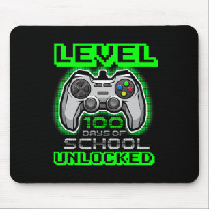 Level 100 Days Of School Unlocked Boys Girls Kids  Mouse Pad