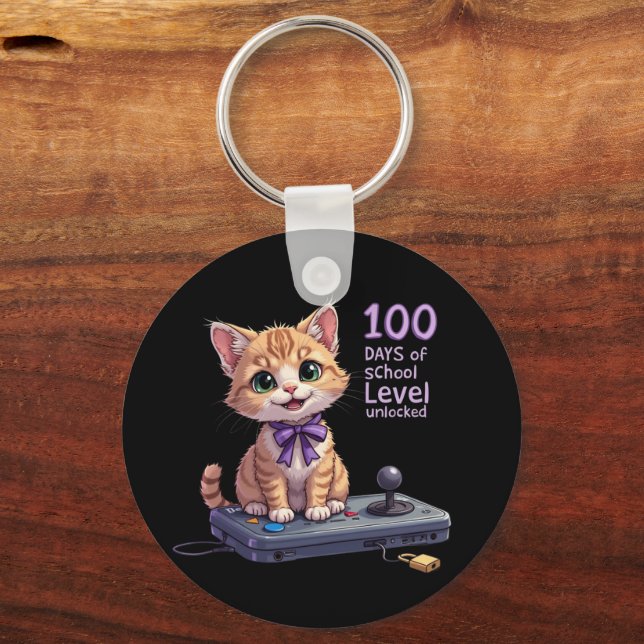 Level 100 Days of School Unlocked Celebrate Key Ring (Front)