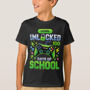 Level 100 Days Of School Unlocked Funny Video Game T-Shirt