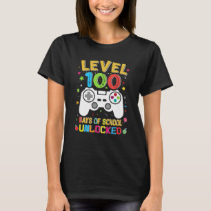 Level 100 Days Of School Unlocked Gamer 100th Day  T-Shirt