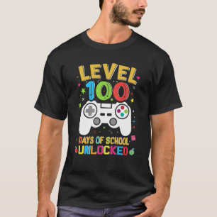 Level 100 Days Of School Unlocked Gamer 100th Day  T-Shirt