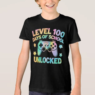 Level 100 Days Of School Unlocked Gamer Boy Tri-Blend Shirt
