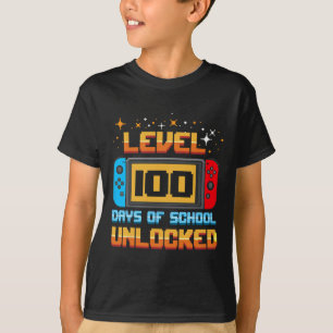 Level 100 Days Of School Unlocked Gamer Boys Fun 1 T-Shirt