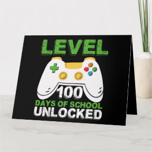 Level 100 Days Of School Unlocked Gamer Video Game Card