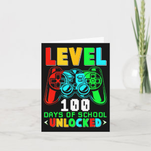 Level 100 Days Of School Unlocked Gamer Video Game Card