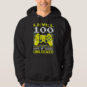 Level 100 Days Of School Unlocked Gamer Video Game Hoodie