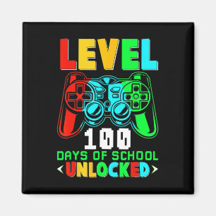 Level 100 Days Of School Unlocked Gamer Video Game Magnet