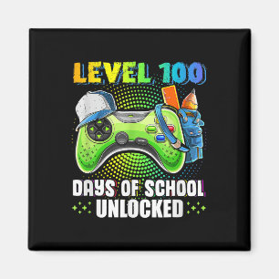 Level 100 Days Of School Unlocked Gamer Video Game Magnet