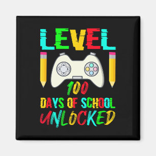 Level 100 Days Of School Unlocked Gamer Video Game Magnet
