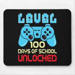 Level 100 Days Of School Unlocked Gamer Video Game Mouse Pad