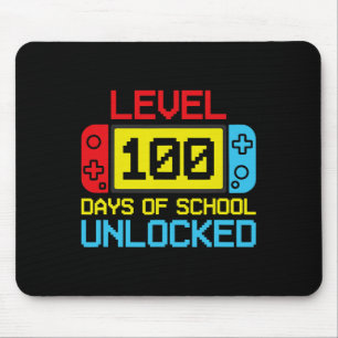 Level 100 Days Of School Unlocked Gamer Video Game Mouse Pad