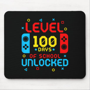 Level 100 Days Of School Unlocked Gamer Video Game Mouse Pad