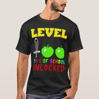 Level 100 Days Of School Unlocked Gamer Video Game T-Shirt