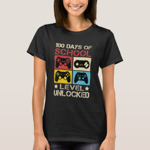 Level 100 Days Of School Unlocked Gamer Video Game T-Shirt