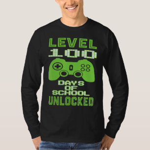 Level 100 Days Of School Unlocked Gamer Video Game T-Shirt