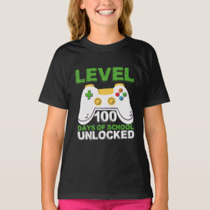 Level 100 Days Of School Unlocked Gamer Video Game T-Shirt