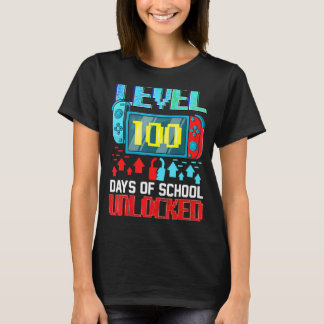 Level 100 Days Of School Unlocked Gamer Video Game T-Shirt
