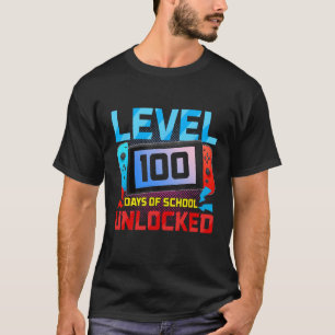 Level 100 Days Of School Unlocked Gamer Video Game T-Shirt