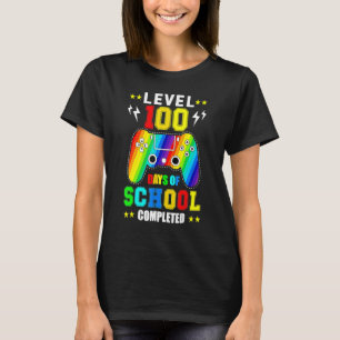 Level 100 Days Of School Unlocked Gamer Video Game T-Shirt