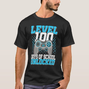 Level 100 Days Of School Unlocked Gaming 100th Day T-Shirt