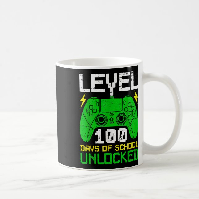 Level 100 Days Of School Unlocked Gaming Boys 100t Coffee Mug (Right)