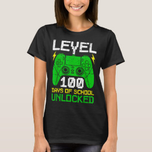Level 100 Days Of School Unlocked Gaming Boys 100t T-Shirt