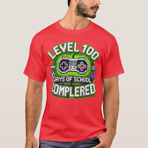 Level 100 Days Of School Unlocked Gaming Piel art T-Shirt