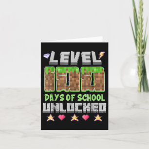Level 100 Days Of School Unlocked Gaming Pixel 100 Card