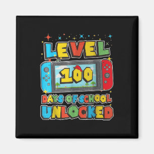 Level 100 Days Of School Unlocked Gaming Pixel 100 Magnet