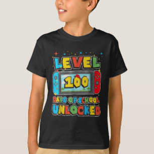 Level 100 Days Of School Unlocked Gaming Pixel 100 T-Shirt