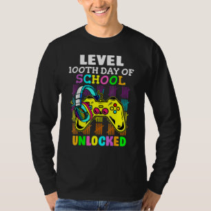 Level 100 Days Of School Unlocked Gaming Shirts, V T-Shirt