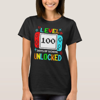 Level 100 Days Of School Unlocked Gaming Video Gam T-Shirt