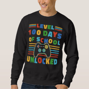 Level 100 Days Of School Unlocked Retro 100th Day  Sweatshirt