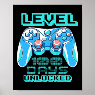 Level 100 Days Of School Unlocked Video Game Contr Poster