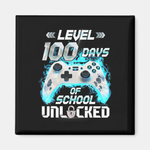 Level 100 Days Of School Unlocked Video Gamer  Magnet