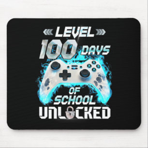 Level 100 Days Of School Unlocked Video Gamer  Mouse Pad