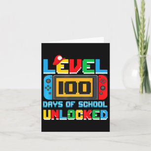 Level 100 Days Of School Unlocked Video Games Boys Card