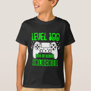 Level 100 Days Of School Unlocked Video Games Boys T-Shirt