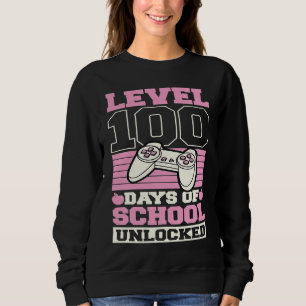 Level 100 Days Of School Unlocked Video Games Game Sweatshirt