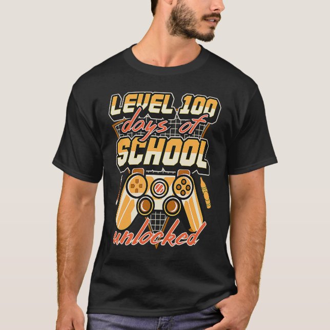 Level 100 Days Of School Unlocked Video Games Kind T-Shirt (Front)