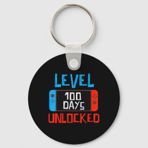 Level 100 Days School Unlocked Gamer Boys Funny 10 Key Ring