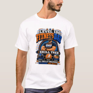 Level 100 Fitness Dad Shirt – Skill Tree Gym Dad T
