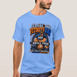 Level 100 Fitness Dad Shirt – Skill Tree Gym Dad T