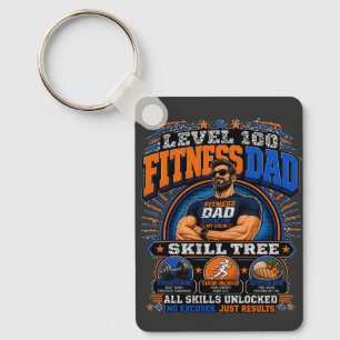 Level 100 Fitness Dad Shirt – Skill Tree Gym Dad T Key Ring
