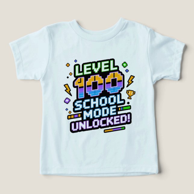 Level 100 School Mode Unlocked 100th Day of School (Design Front)