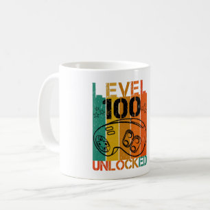 LEVEL 100 UNLOCKED FUNNY GAMER 100TH BIRTHDAY COFFEE MUG
