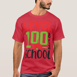 Level 100 Video Gaming 100 days of school boys gir T-Shirt