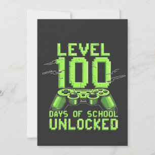 Level 100th Days of School Unlocked Gaming School Invitation
