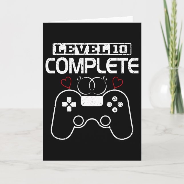 Level 10 Complete 10 Years Wedding Anniversary Vid Card (Front)