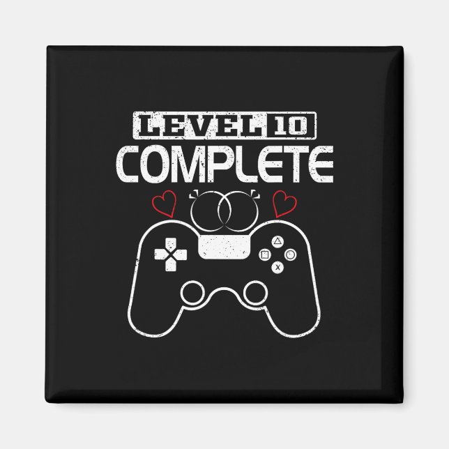 Level 10 Complete 10 Years Wedding Anniversary Vid Magnet (Front)